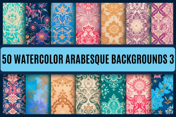 50 Arabesque Backgrounds 3: Graphics & Backgrounds