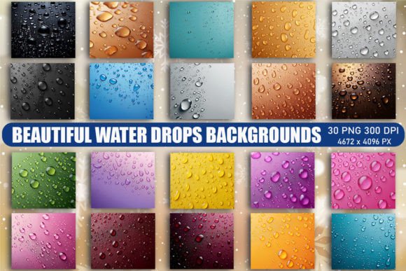Beautiful Water Drops Backgrounds for Graphics