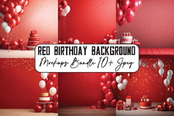 Birthday Red Backgrounds Mockups Bundle Review
