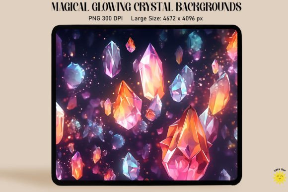 Colorful Glowing Crystal Backgrounds Graphics