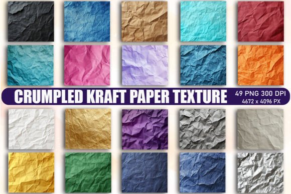 Crumpled Kraft Paper Texture Backgrounds for Graphics Work