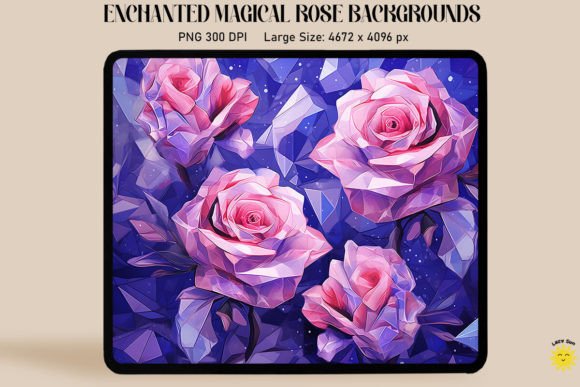 Diamonds Roses on a Purple Backgrounds Graphics