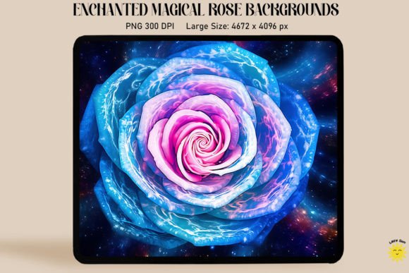 Fantasy Nebula Rose Backgrounds: Graphics for Enchanted Branding