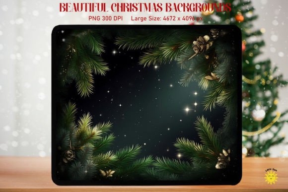 Fir Branches and Stars Xmas Backgrounds Graphics Review