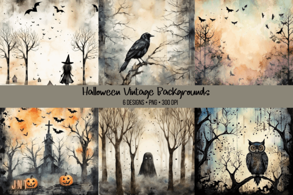 Halloween Vintage Backgrounds: Graphics & Backgrounds for Brands
