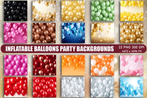 Inflatable Balloons Party Backgrounds: Graphics & Backgrounds
