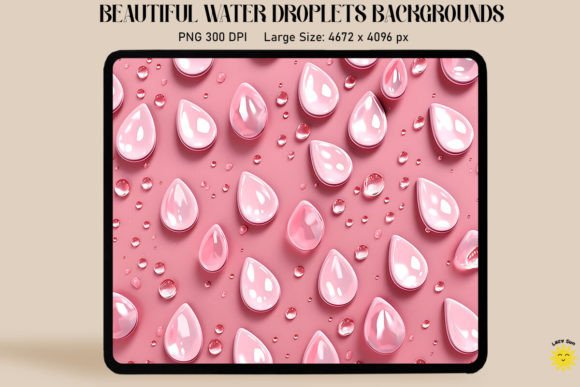 Light Pink Water Drops Backgrounds: Graphics & Backgrounds