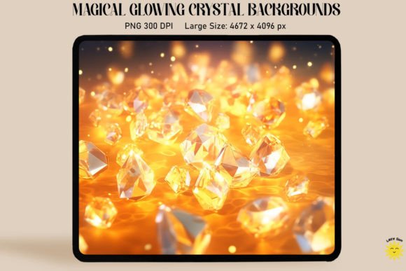 Magical Glowing Gold Crystal Backgrounds Graphics