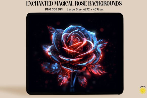 Mystical Glowing Black Rose Backgrounds Graphics