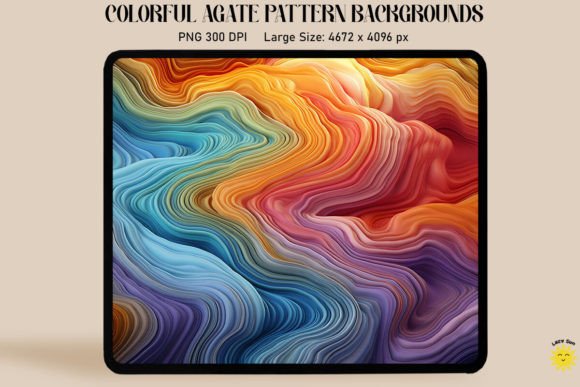 Rainbow Agate Waves Backgrounds: A Graphics Review