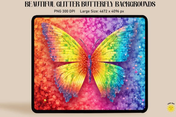 Rainbow Glitter Butterfly Graphics & Backgrounds Review