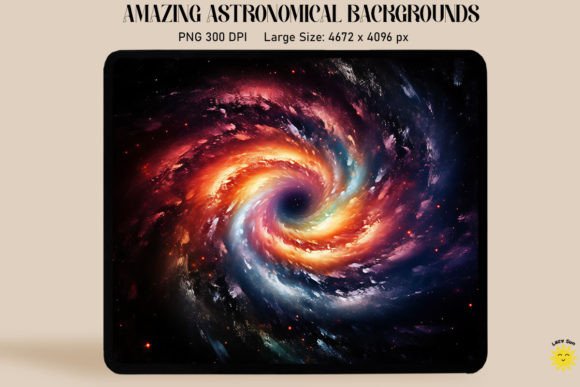 Stitching a Cosmic Dream: Colorful Spiral Galaxy Backgrounds