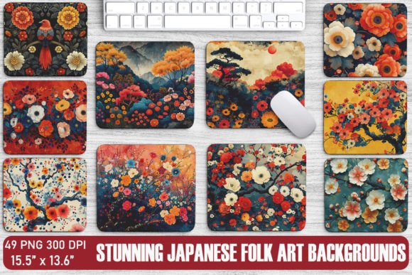 Stunning Japanese Folk Art Backgrounds Graphics
