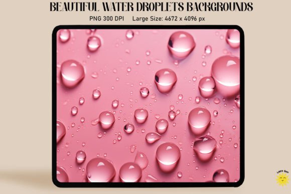 Water Droplets on Light Pink Backgrounds Graphics