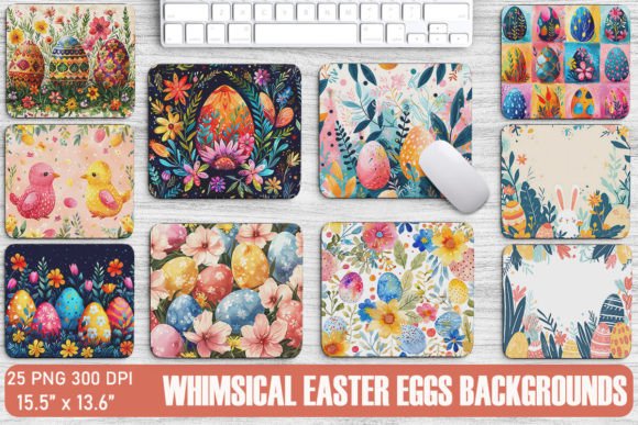 Whimsical Easter Eggs Backgrounds: Graphics & Backgrounds