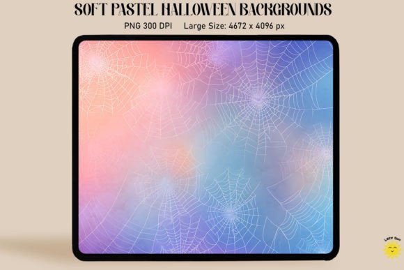 White Spider Webs on Pastel Backgrounds Graphics