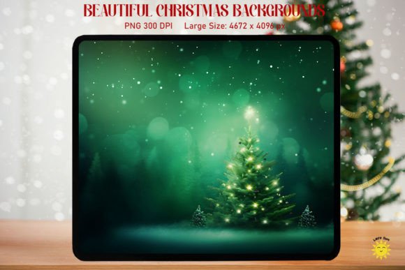 Xmas Tree and Sparkle Bokeh Backgrounds for Graphics